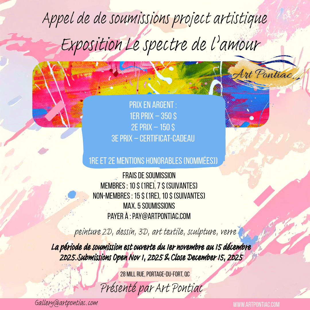 Appel de de soumissions project artistique Exposition Le spectre de l’amour