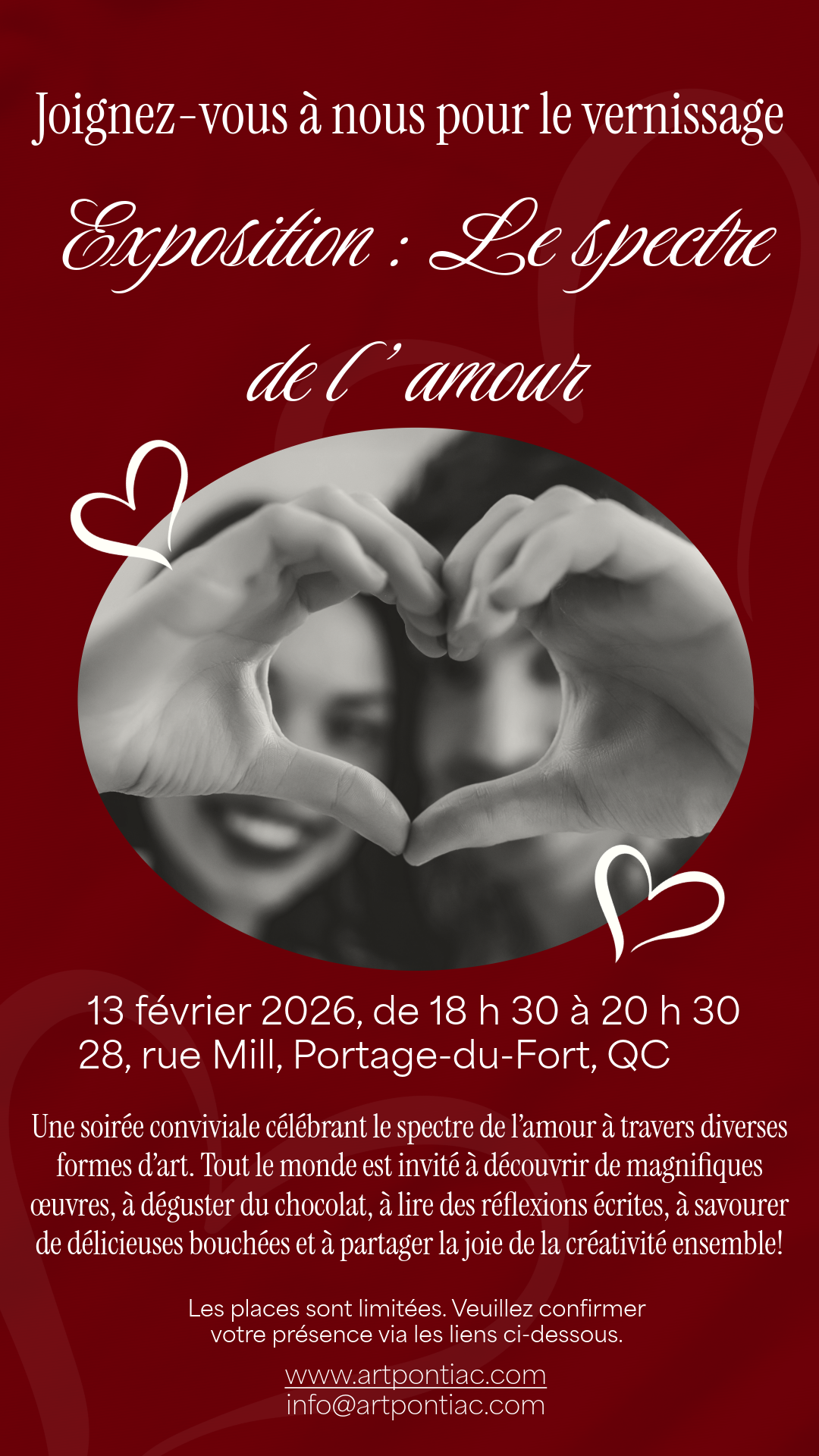 Joignez-vous à nous pour le vernissage Exposition : Le spectre de l’amour